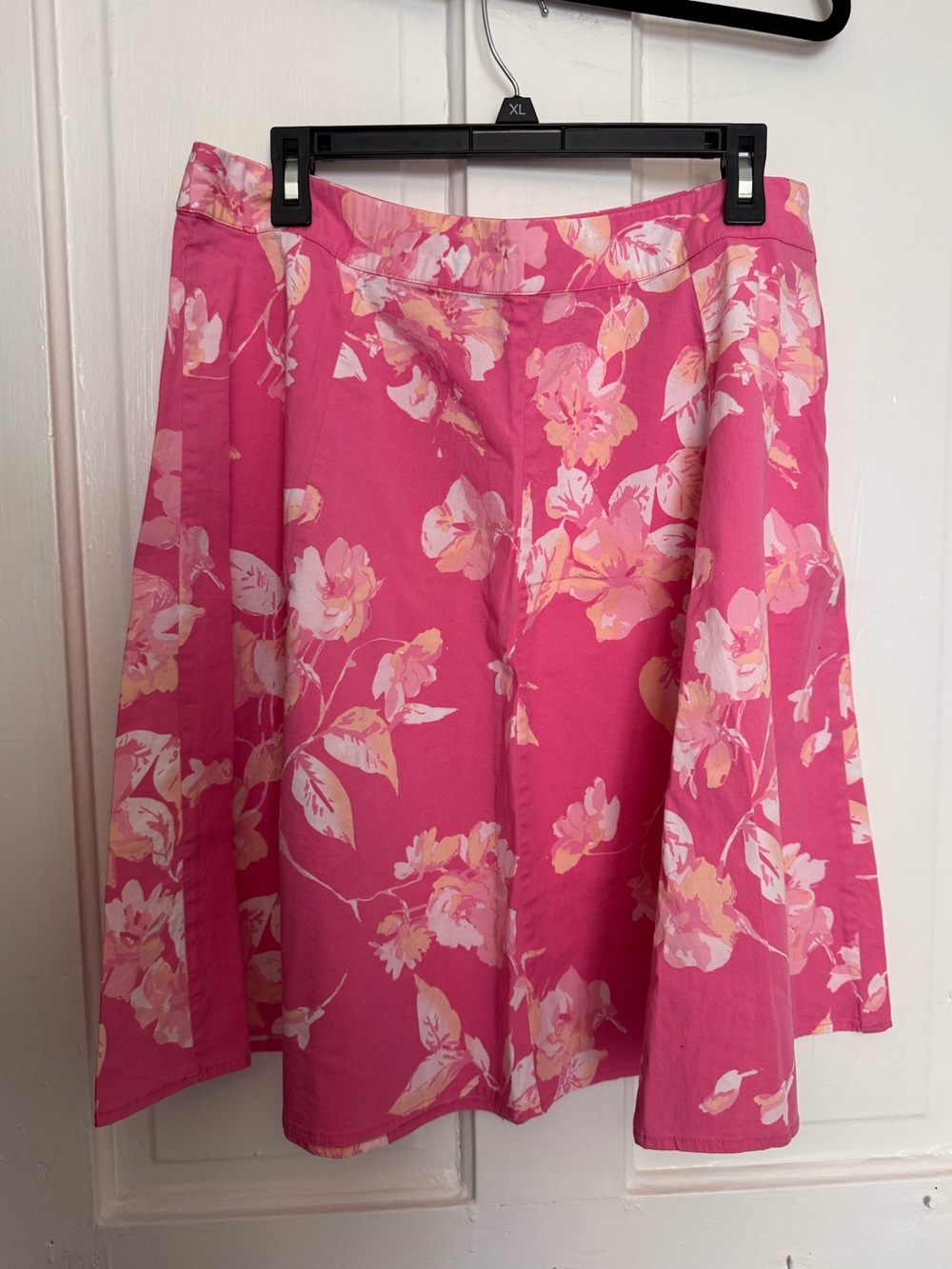 Pink floral skirt